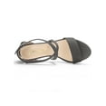 thumbnail image 4 of BLISSFUL STEP Women's Open Toe Cross Strap Mid Block Heel Sandals Gray 6, 4 of 8