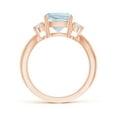 thumbnail image 2 of ANGARA Natural Cushion 1.95 ct Aquamarine Split Shank Ring with Rope Detailing in 14K Rose Gold for Women (Size-8mm) | March Birthstone, Anniversary, Jewelry Gift for Women | Natural Aquamarine Ring, 2 of 9