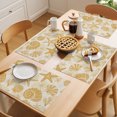 thumbnail image 5 of Yellow Coastal Summer Placemats Set of 6 Coral Shell Starfish Vintage Place Mats Indoor Wipeable Table Mats Washable Cloth Dining Table Placemats for Kitchen Holiday Party Home Decor 13x19 Inch, 5 of 9