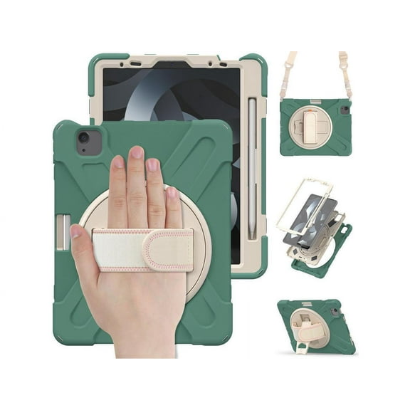 Case for iPad Air 11 inch 2024 M2, iPad Air 5 Air 4 10.9 inch 2022 2020, iPad Pro 11 Inch 2022 2021 2020 2018 Shockproof Cover with Pencil Holder Stand and & Shoulder Strap