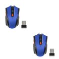 thumbnail image 4 of sweethay Ratón óptico ergonómico inalámbrico de baja latencia de velocidad rápida de 2,4 Ghz, portátil, 6 botones, ordenador para juegos, Azul 2piezas, 4 of 6