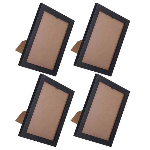 FOMIYES 4Pcs Wall Hanging Picture Photo Frames Black Wood Photo Preservation for Families