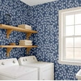 thumbnail image 5 of S4Sassy Self-Stick Decorative Wallpaper, Feathered Foliage Wall Paper, Vinyl Waterproof Contact Paper, Blue, 25"x60" Removable Renter Friendly Wall Covering For Bedroom, Dining room, 5 of 9