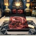 thumbnail image 2 of meiyoeat Fiery Eagle Zipper Twin Comforter Sets with Fitted Sheet and 2 Pillowcases for Kids Girls Boys, Gothic Lightning Zipper Bedding Set for Bedroom, Red Black, Black ReversibleB, 2 of 6