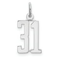 thumbnail image 1 of Sterling Silver Rhodium-plated Small Elongated Pol Number 31 Charm, 1 of 2