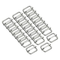 25PCS Metal Slide Adjustable Buckle 1" Adjuster Webbing Strap Slider for Belt Bags Backpack Replacement Silver