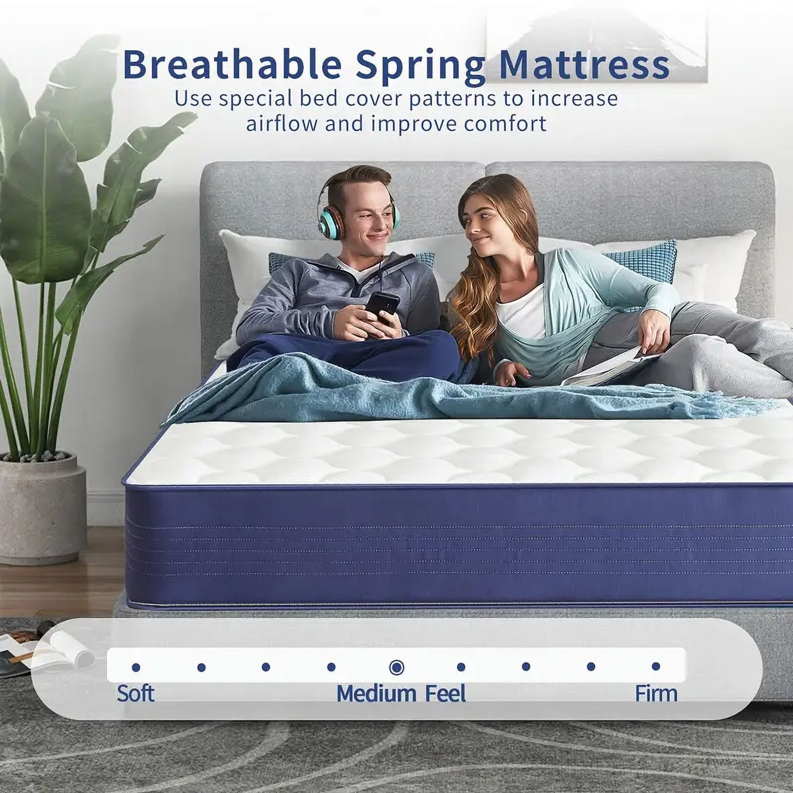 10 Inch FULL Size Mattress in a Box,Gel Memory Foam and Innerspring Hybrid Mattress with Individual Pocket Spring for Motion Isolation,Pressure Relief,Medium Firm Feel
