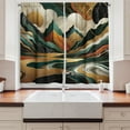 thumbnail image 3 of Ambesonne Mid Century Modern Kitchen Curtains, Groovy Mountains, 55"x39", Teal Pale Vermilion Pearl, 3 of 3