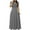 Gray, variant on Womens Dress Women's Summer Solid Color Short Sleeved-neck Waistband Women's Long Dress Boho Dresses for Women Plus Size Black 2XL