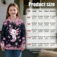 thumbnail image 2 of Xoenoiee Axolotl Butterfly Cherry Blossom Print Girls Oversized Sweatshirts Fall Sweaters Fashion Hoodies Half Zip Pullover Long Sleeve Shirts Clothes, Size 9-10 Years, 2 of 7