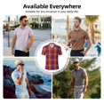 thumbnail image 6 of Yiaed Orange and Purple PlaidPrint Men's Short Sleeve Polo Shirt,Golf Polo for Men Three-Button Golf Shirt Athletic Casual Collared T-Shirt- Small, 6 of 7