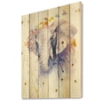 thumbnail image 2 of Designart 'Portrait of An Elephant Yellow and Blue Strokes' Farmhouse Print on Natural Pine Wood, 2 of 5