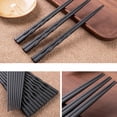 thumbnail image 3 of 5 Pairs Reusable Chopsticks Non-slip Luxury Japanese Style Chopsticks Hexagonal Chopsticks (24cm Pointed Wave Pattern), 3 of 8