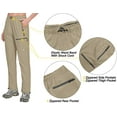 thumbnail image 4 of Little Donkey Andy Pantalon Cargo Léger à Séchage Rapide pour Femmes, Randonnée, UPF 50+, Extensible, Décontracté, Khaki TTG, 4 of 5