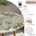 thumbnail image 5 of Round Fitted Tablecloth with Elastic Edge, Sage Green Fall Waterproof Table Cloth Table Cover for 45"-54" Tables, Pumpkins Wreath Rustic Thanksgiving Tablecloths for Dining Picnic Party Outdoor, 5 of 9