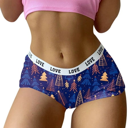 

Women s Underwear Christmas Print Shorts Boxer Brief Boyshort Ladies Panties Pajamas Panties for Women
