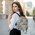 thumbnail image 6 of JIALIOU Mini Backpack Purse for Women Quilted Casual Daypack Small Travel Shoulder Bag, Orange Blue Floral Stained Glass, 6 of 7