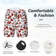 thumbnail image 5 of Lsque Mens Swim Trunks Red Food Pattern - Bathing Suit Compression Liner - Beach Swim Shorts Swimwear - (S-3XL) - Stretch Quick Dry -Small, 5 of 9