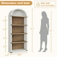thumbnail image 3 of COZONY 5-Shelf Arched Bookcase, 71.7" Tall Farmhouse Wooden Display Bookshelf for Living Room Office, 3 of 13