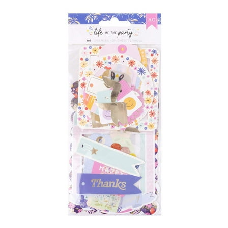 American Crafts Life Of The Party Ephemera Die-Cuts 66/Pkg-Frames And Tags, Gold Foil