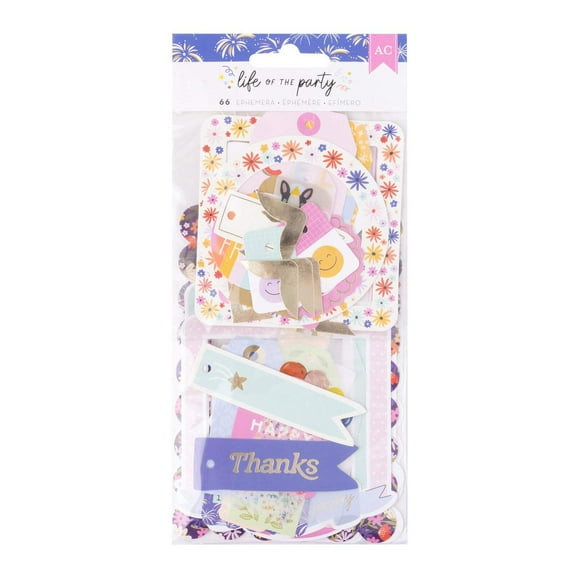 American Crafts Life Of The Party Ephemera Die-Cuts 66/Pkg-Frames And Tags, Gold Foil