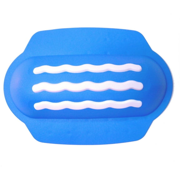 SafeLand Patented Non-slip Bath Headrest, Pillow, Eco-Friendly, Non-PVC, Color Combo, Machine Washable with Gripping Suction Cups, 13x8.5x1.4 Inch, Wave