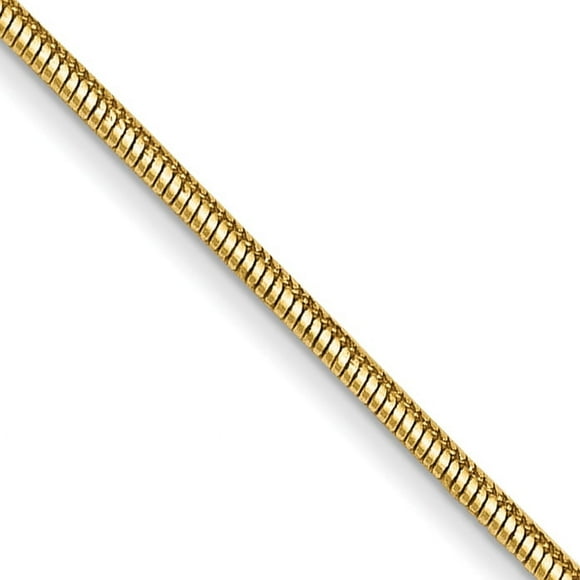 14 Carats Or Jaune 18 Pouces.8mm Rond Cubetto Oméga Serpent Chaîne Collier Pendentif Charme