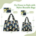 thumbnail image 2 of Wrapables Large & Small Foldable Tote Nylon Reusable Grocery Bags, Set of 2, Puppies and Paws, 2 of 8