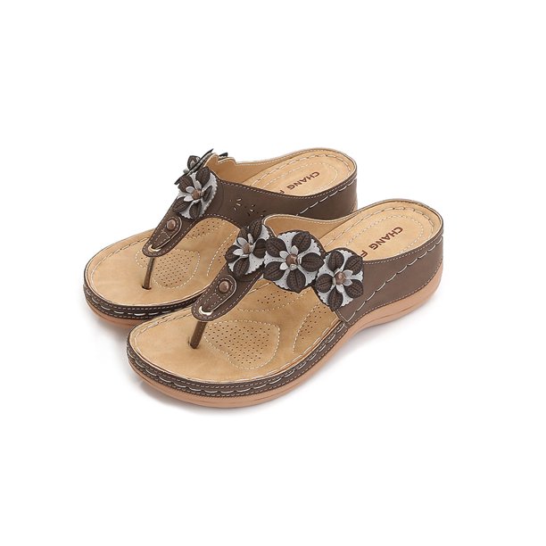 SIMANLAN Flip Flops for Women Arch Support Thong Sandal Toe Post Wedge