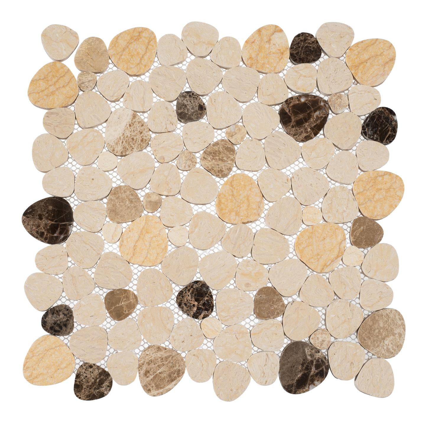 Oasis Gobi Brown Pebble Stone Look Natural Stone Mosaic Wall and Floor Tile