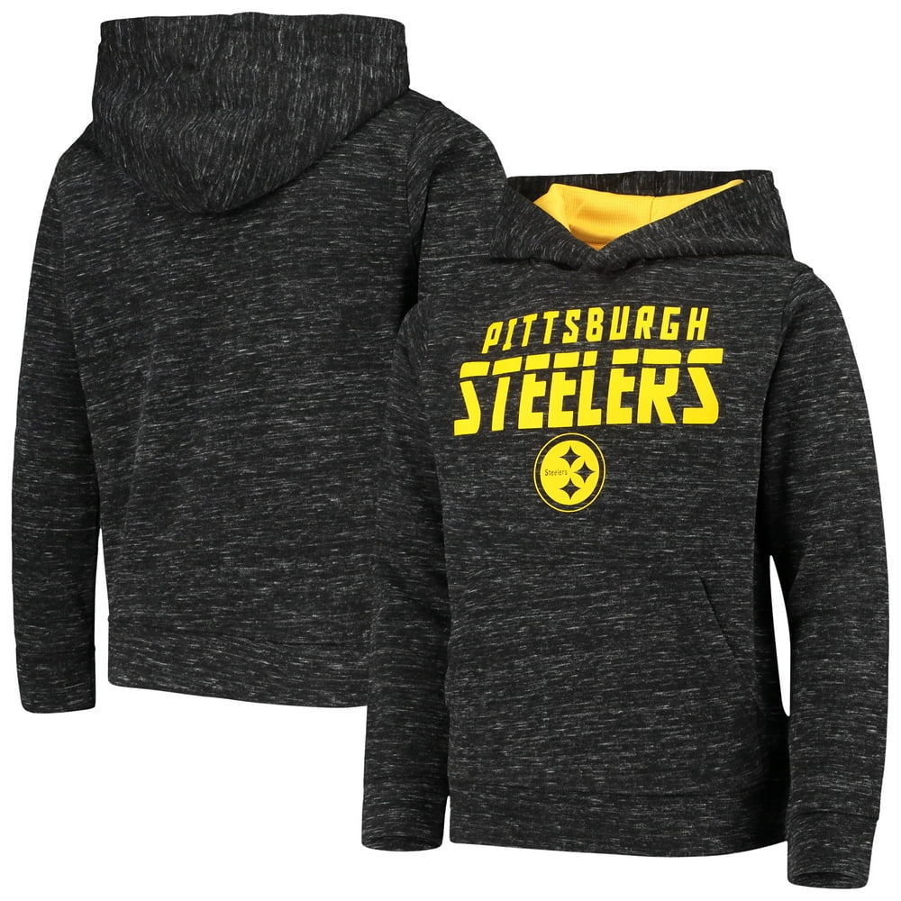 Youth Black Pittsburgh Steelers Mesh Pullover Hoodie - Walmart.com ...