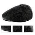 thumbnail image 3 of Mens Newsboy Caps Faux Fur Driving Hunting Hat Beret Cabbie Flat Cap Beanie Sports Hat Cycling Ski Snow Cold Weather Dad Hats Caps Golf Driving Hat Hunter Visor, 3 of 8