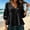 Black, variant on Womens V-Neck Cotton Linen Blouse 3/4 Puff Sleeve Tiered Ruffle Hem Pullover Tops Solid Color Casual Loose Flowy Vacation Outfits Purple XL