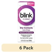(6 pack) Blink-N-Clean Lens Drops for Any Soft Contact Lens, 0.5 FL OZ