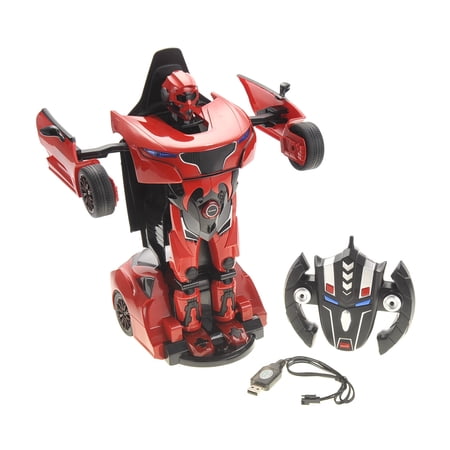 1:14 RS Transformer 2.4G Robot Car Forward  reverse  left & right Functional head and tail lights.1 key transform.(Red)