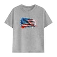 thumbnail image 4 of ITSAME Boys 4th of July Outfits 2-Piece Cotton American Flag Print T-Shirt and Shorts Casual Clothes Set Gray Size 11, 4 of 9