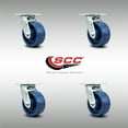 thumbnail image 2 of 5 Inch SS Solid Polyurethane Swivel Caster Set with Delrin Bearings SCC, 2 of 2