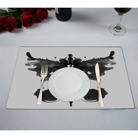 

ABPHQTO Butterfly Rorschach Inkblot Placemat 12x18 Inch Set of 2 Table Placemats