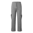 thumbnail image 4 of Hfolob Mens Pants Male Hiking Cargo Pants Relaxed Fit Drawstring Elastic Waist Joggers Sweatpants Sports Trousers With Pockets Classic, 4 of 5