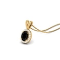 thumbnail image 2 of 925 Sterling Silver Gold Vermeil Oval Black Spinel Solitaire Women Valentines Day Gifts Necklace, 2 of 4