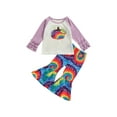 thumbnail image 2 of FAROOT Girls Clothes Set Pullover and Tie-dyed Printed Pattern Flared Pants, 2 of 8