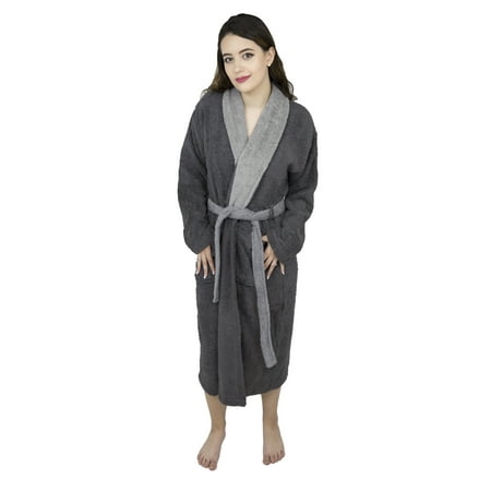 

Women’s 100% Terry Cotton Bathrobe Toweling Gown Robe Two Tone