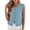 Blue, variant on MOJOGO Women's Sleeveless Cardigan Crewneck Button-Down Knitted Tank Tops Breathable Layering Vest for Spring Summer S