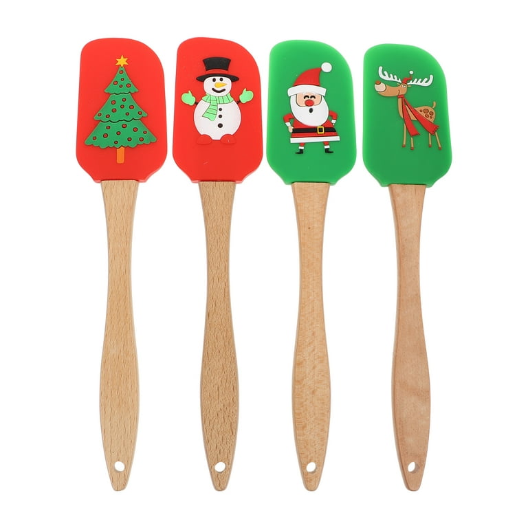 Cake Cream Silicone Spatula Christmas Themed Wooden Handle Pastry Batter  Mixing Scraper Baking Decorating Tools Kitchen Utensils - Baking & Pastry  Tools - AliExpress