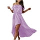 thumbnail image 1 of Vestido HUOGUO Fashion para mujer, liso, cuello oblicuo, volante asimétrico, 1 of 5