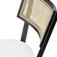 thumbnail image 6 of Modway Caledonia 19" Rattan Wood Fabric Dining Chair in Black/White (Set of 2), 6 of 10