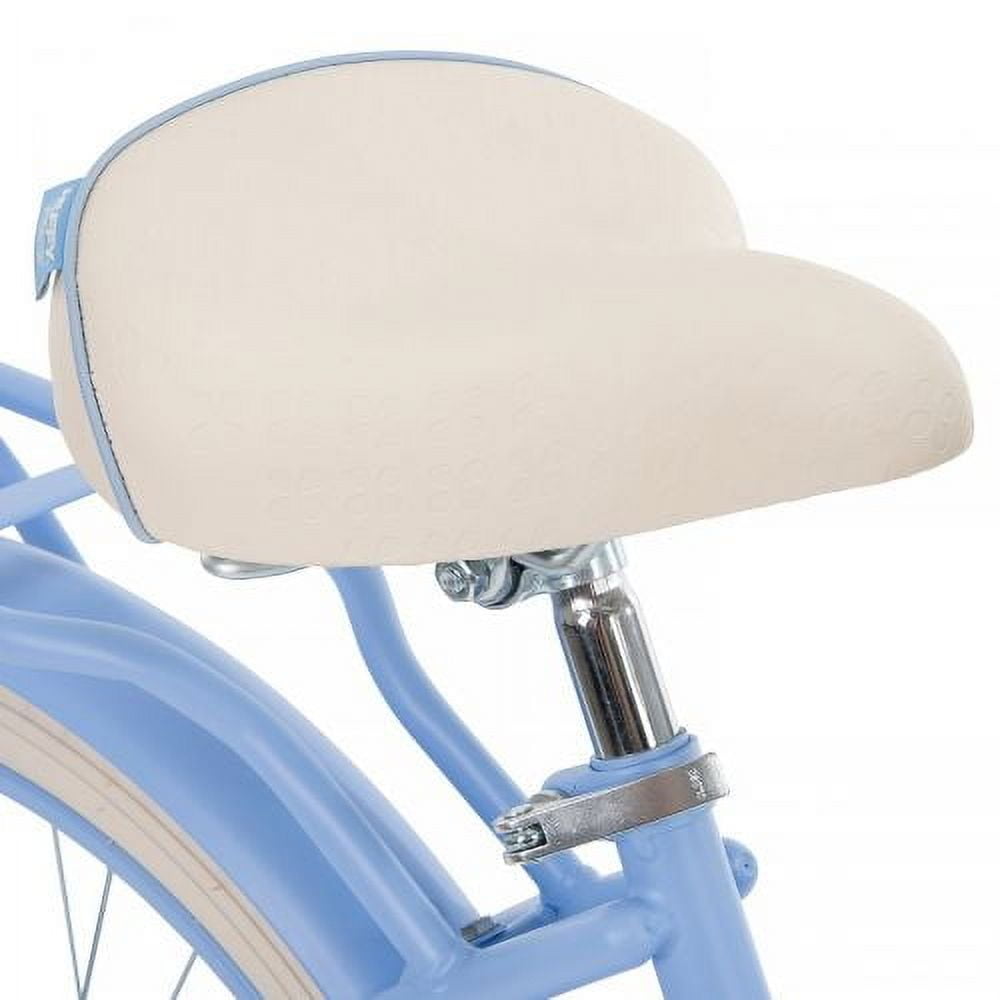 Huffy 24in Deluxe Womens Comfort Cruiser Bike Light Blue with White Tires Rear Rack One Size Walmart
