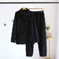 thumbnail image 3 of Ropa de dormir de franela de otoño e invierno para mujer, pijamas de lana para parejas, conjunto de pantalones gruesos y cálidos de manga larga, Pijama para el hogar, ropa de dormir para hombre, 3 of 4
