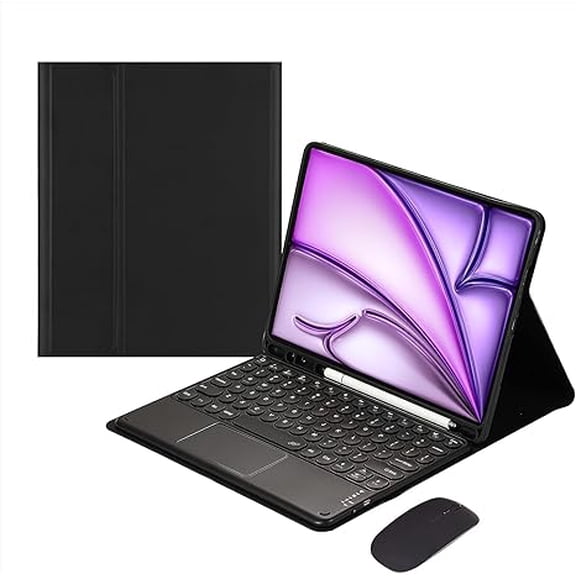 Trackpad Keyboard Case for iPad Air 13" (M3 2025, M2 2024) & iPad Pro 12.9"(Black)
