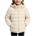 thumbnail image 2 of Mooqilaa Girls Puffer Jackets, Quilted Casual Lightweight Full Zip Winter Outerwear with Hood Size 2-3 Years Beige, 2 of 4